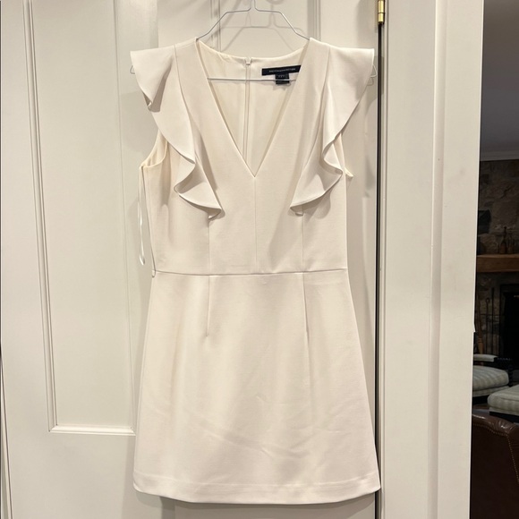 French Connection white Ruffle Mini Dress - Picture 1 of 3